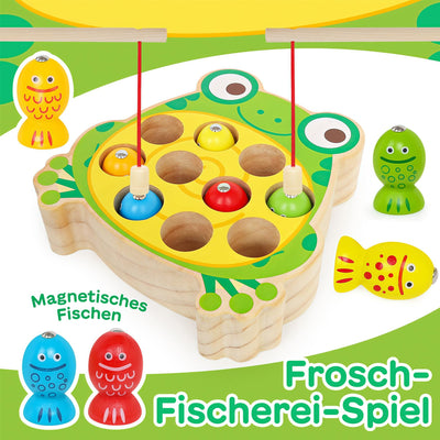 Jouet de pêche magnétique en bois Jouet en bois pour enfants Jouet d'activité motrice