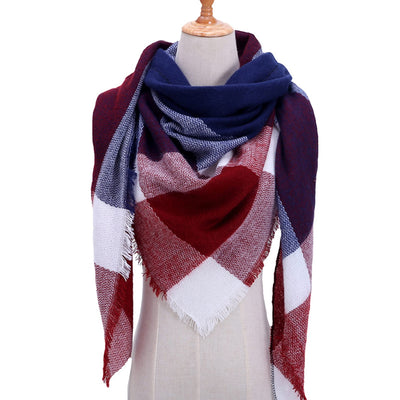 scarf thick knitted scarf plaid neckerchief scarf poncho