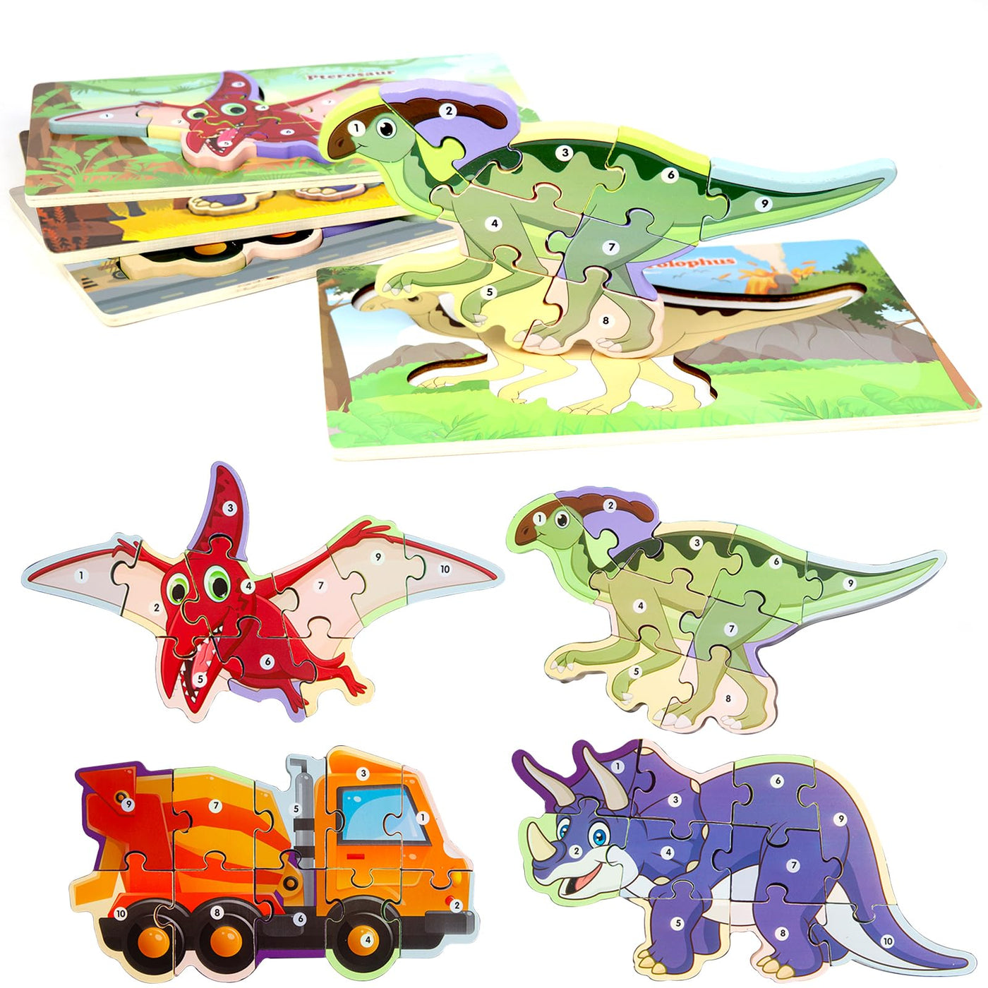 Puzzle, puzzle en bois enfants, puzzle animaux/dinosaures/voitures