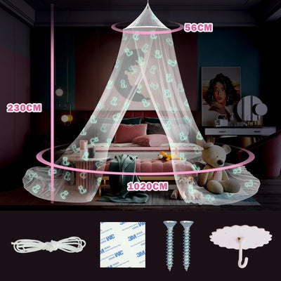 Children's room canopy for girls - cat pattern crib canopy for house bed and single bed