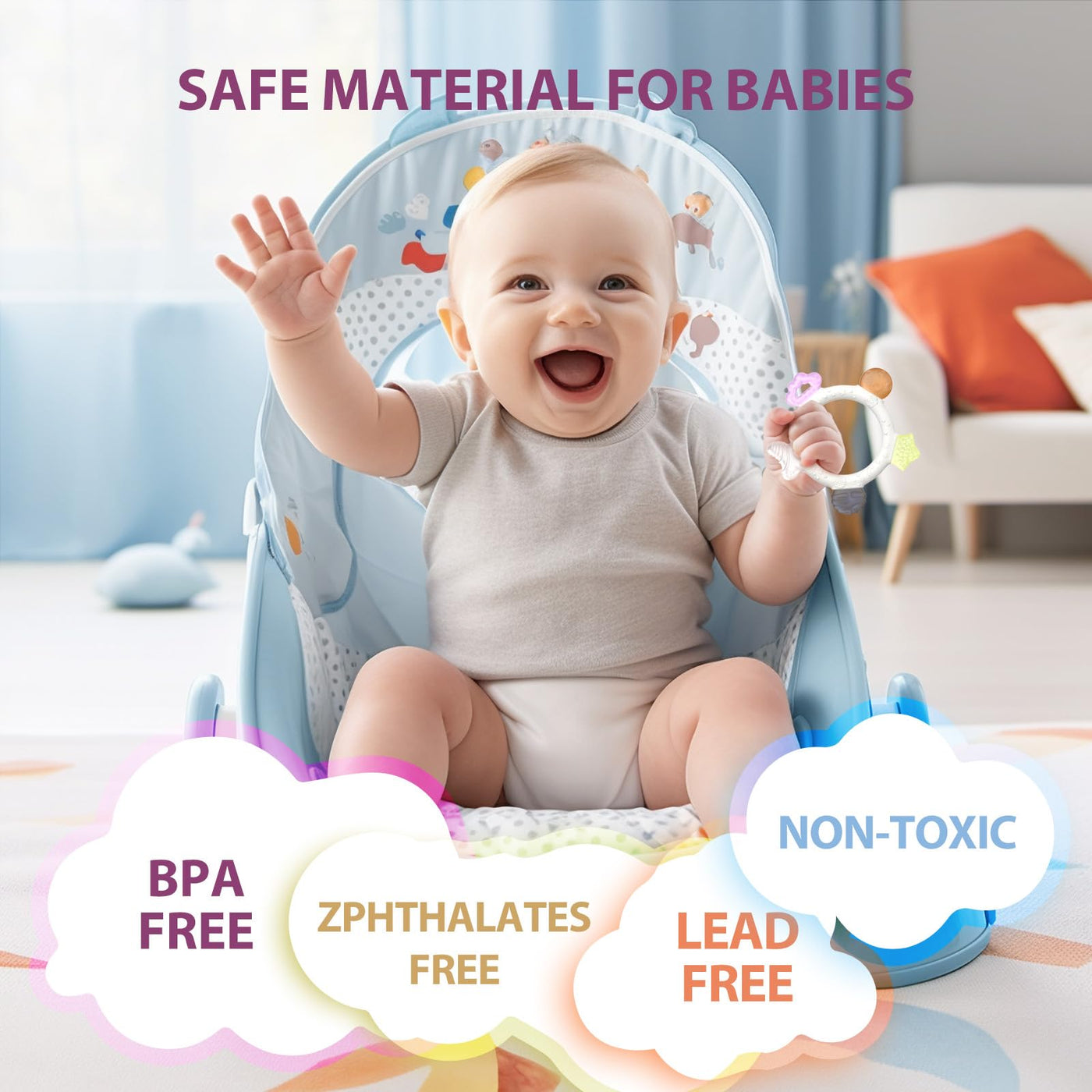 Beißring für Babys, BPA-freie Beißhilfe Baby