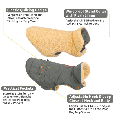 Winter Coat Dog Coat, Warm Winter Jackets with Fleece for Dogs