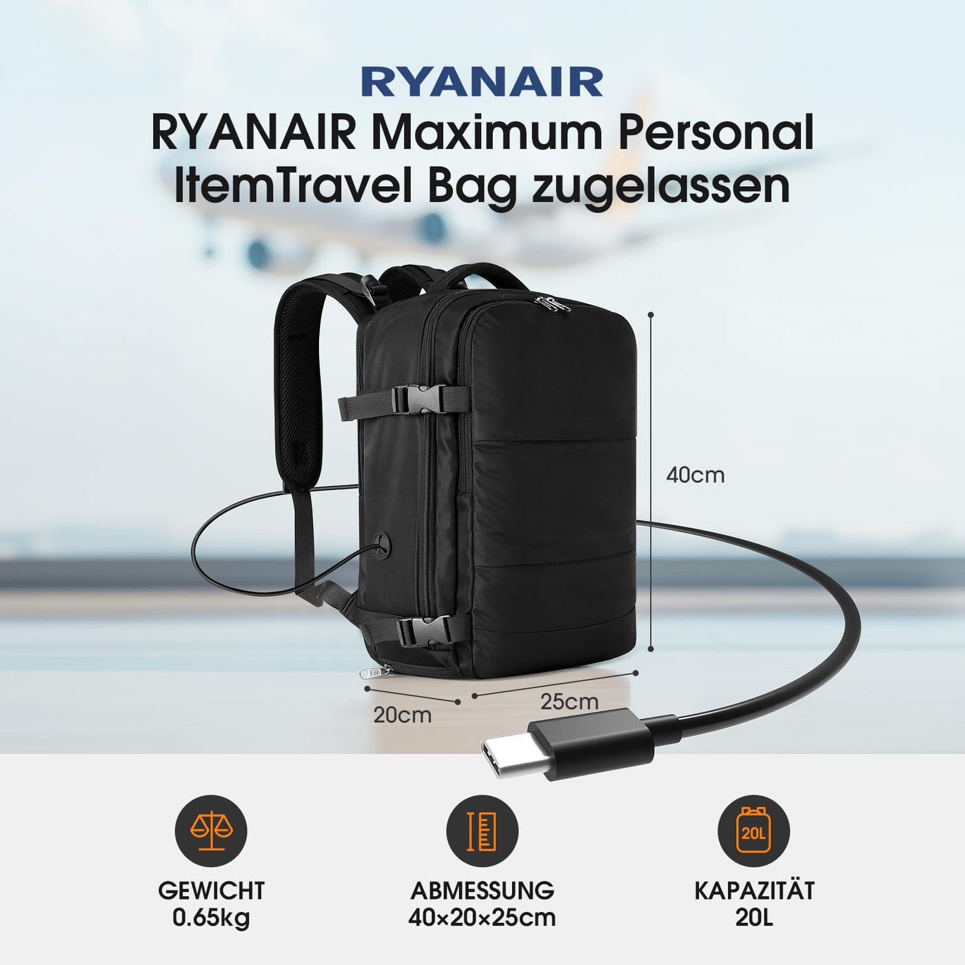 Sac à dos pour bagages à main Sac à dos de voyage