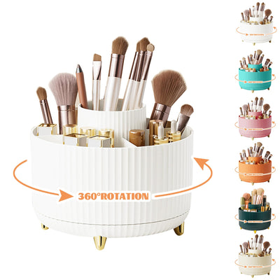 360° Make up Organizer, Brush Holder Cosmetic Storage with 5 compartments