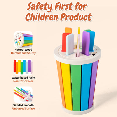 Children's toys for learning colors, sorting games, wooden toys for babies, motor skills toys