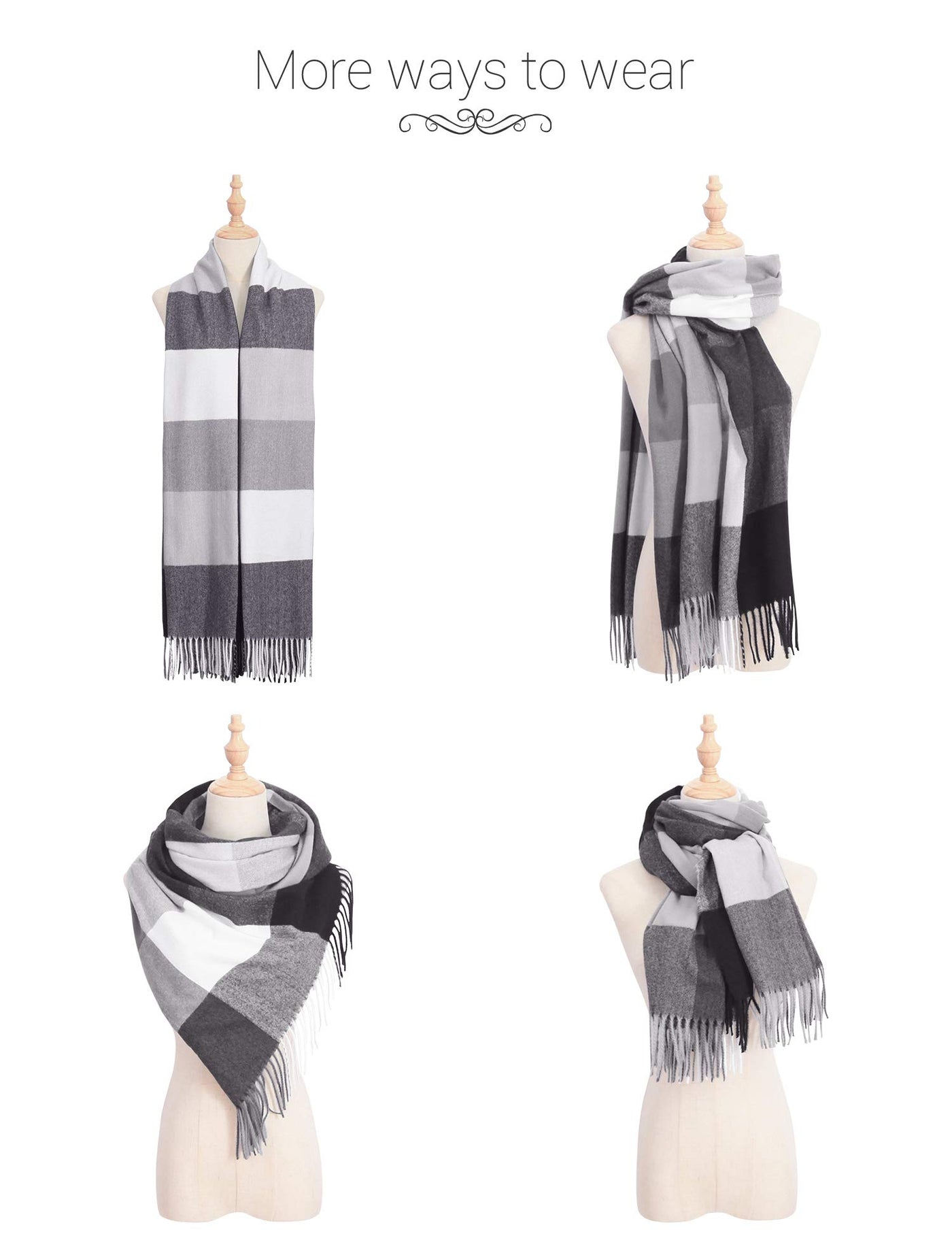 Plaid Warm blanket scarf for winter