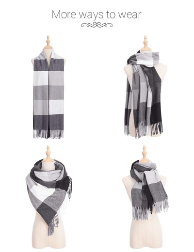 Plaid Warm blanket scarf for winter