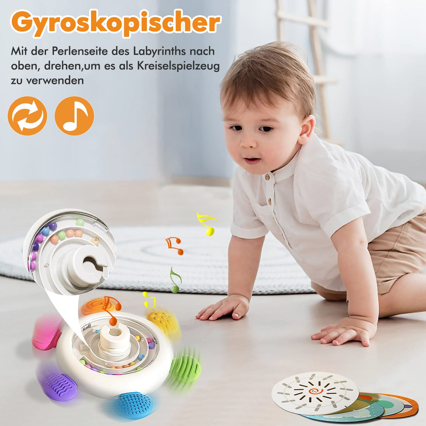 Saugnapf Spielzeug Baby 3 Stück sensorische Spinner Spielzeug für Baby Spinnerei Spielzeug