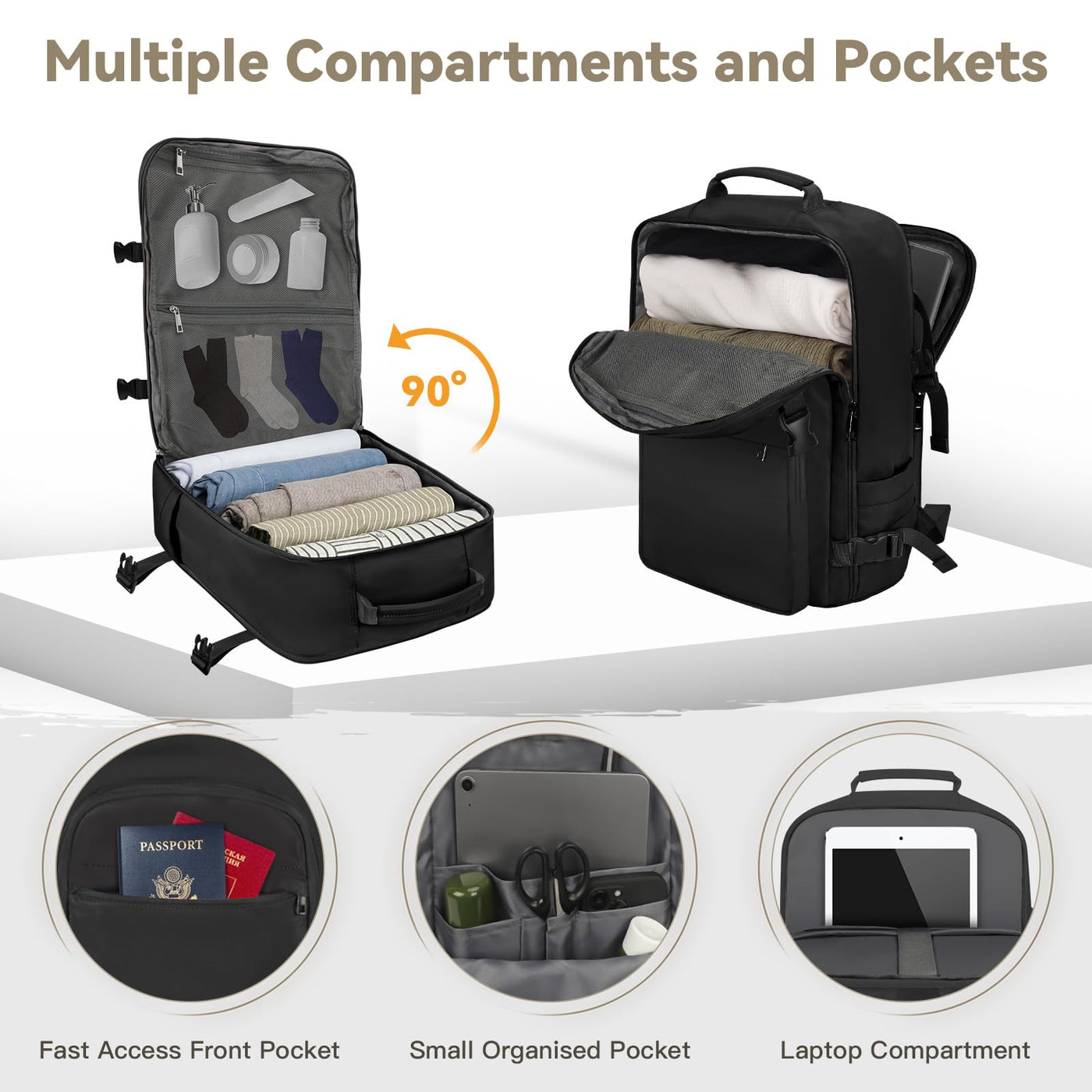 Hand Luggage Airplane Travel Backpack, Hand Luggage Backpack