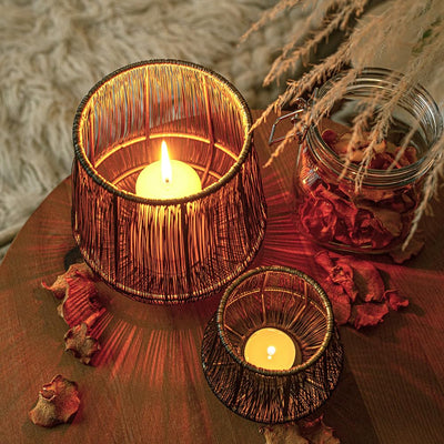 Lantern  l set of 2, lantern boho, trendy tealight holder wire