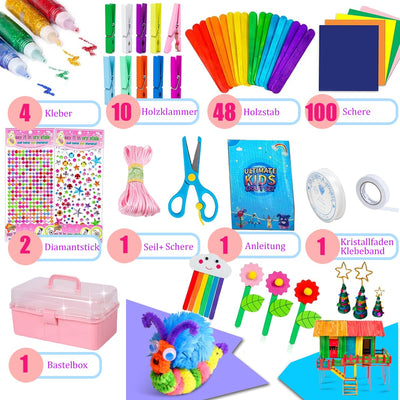 Bastelset für Kinder, 3000+Pcs Bastelset Bastelmaterial Set, große Bastelkiste