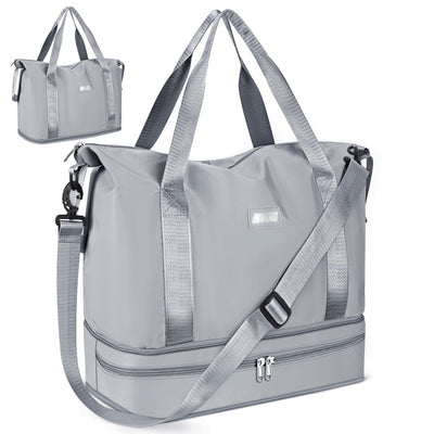 Sports bag Foldable travel bag with shoe compartment and wet compartment, water-repellent