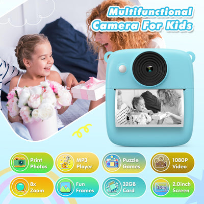 Kids camera instant camera, instant camera kids with card & printing paper