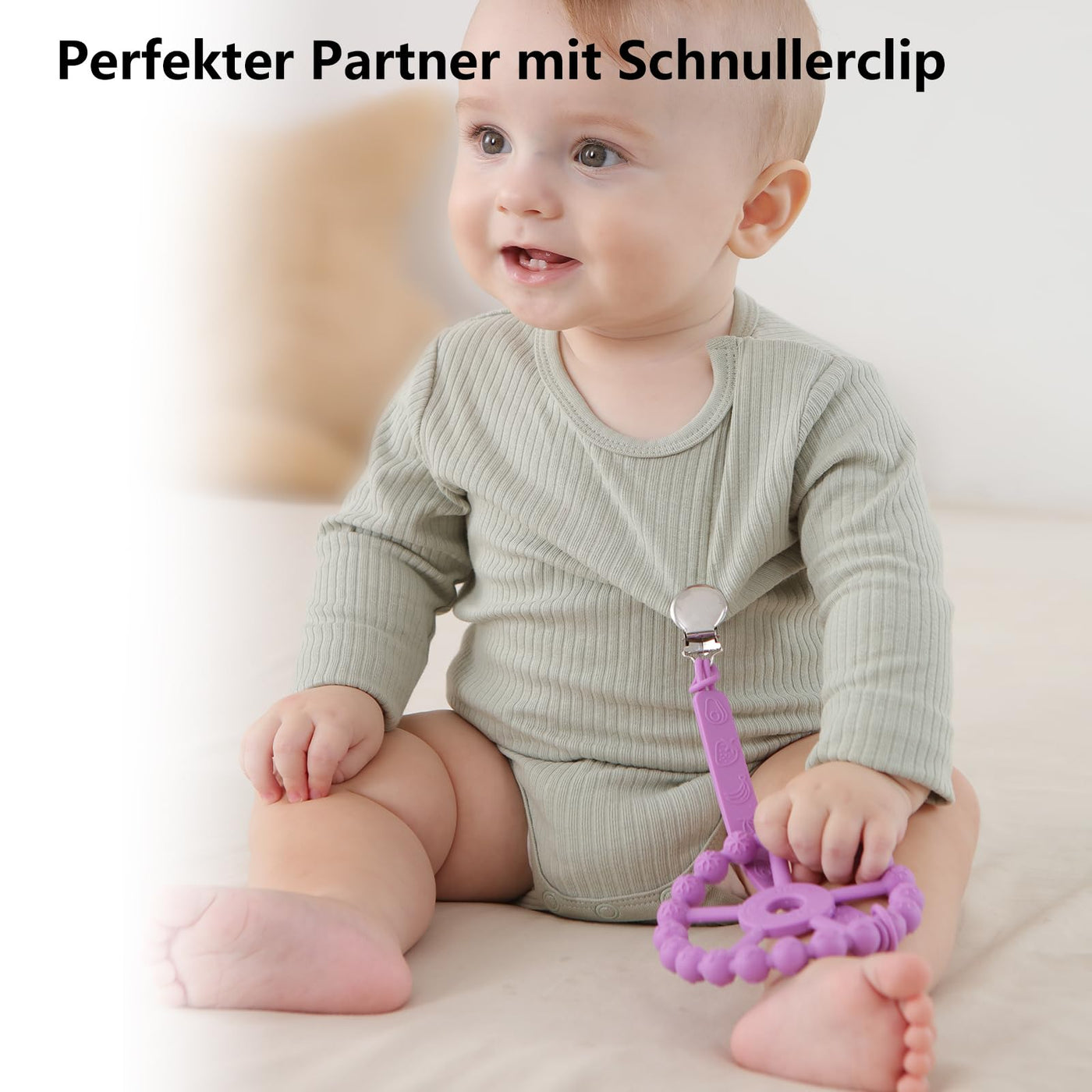Beißring Baby, 3er-Pack Beißring Baby Spielzeug Kühlung, Silikon Greifring