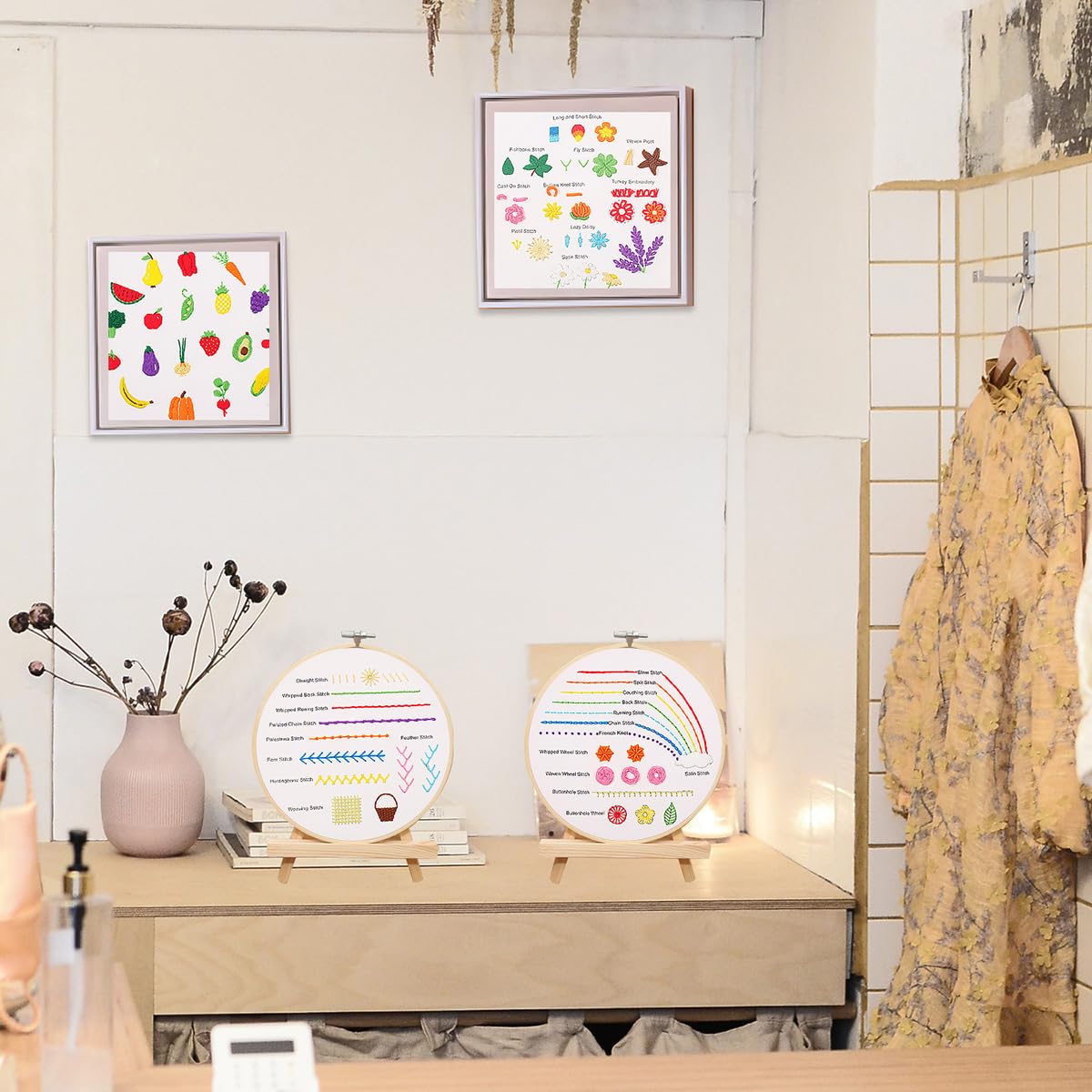 Kit de broderie pour débutants 4 pièces de broderie