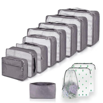 Cubes d'emballage Organisateur de valise adapté aux voyages en famille, Set de voyage pour le rangement en famille, fermeture à glissière