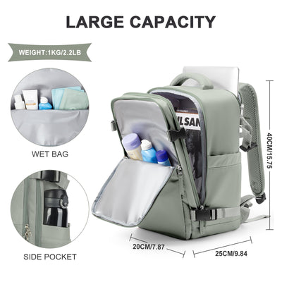 Sac à dos pour avion Bagage à main Sac à dos Cabine Sac à dos étanche pour ordinateur portable Sac à dos de voyage