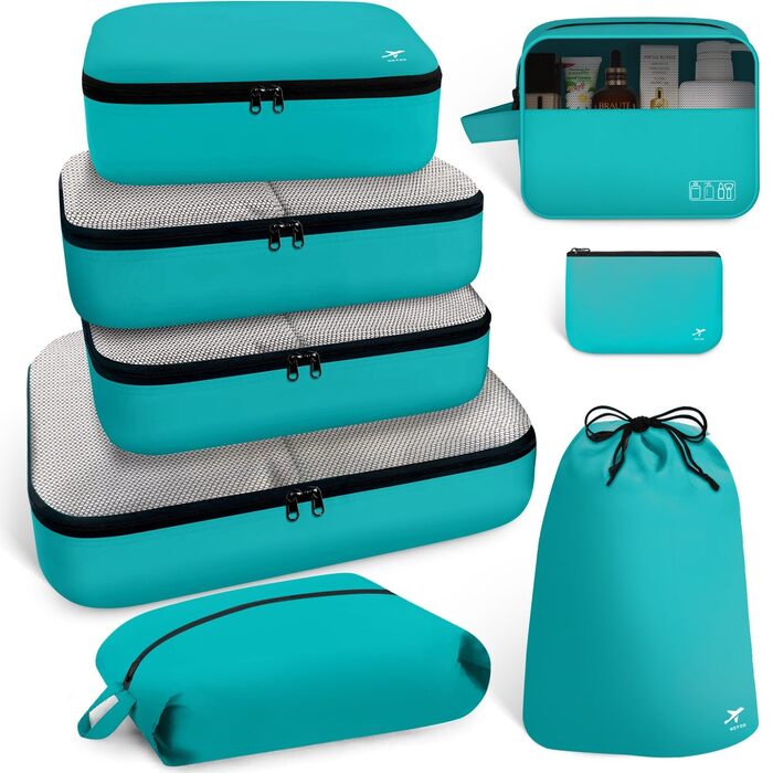 Suitcase Organizer - 8 pieces, lightweight packing cubes for travel, high quality travel organizer