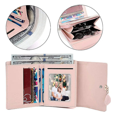 Portemonnaie aus glattem und weichem Kunstleder Geldbörse kleines Portemonnaie mit vielen Fächern