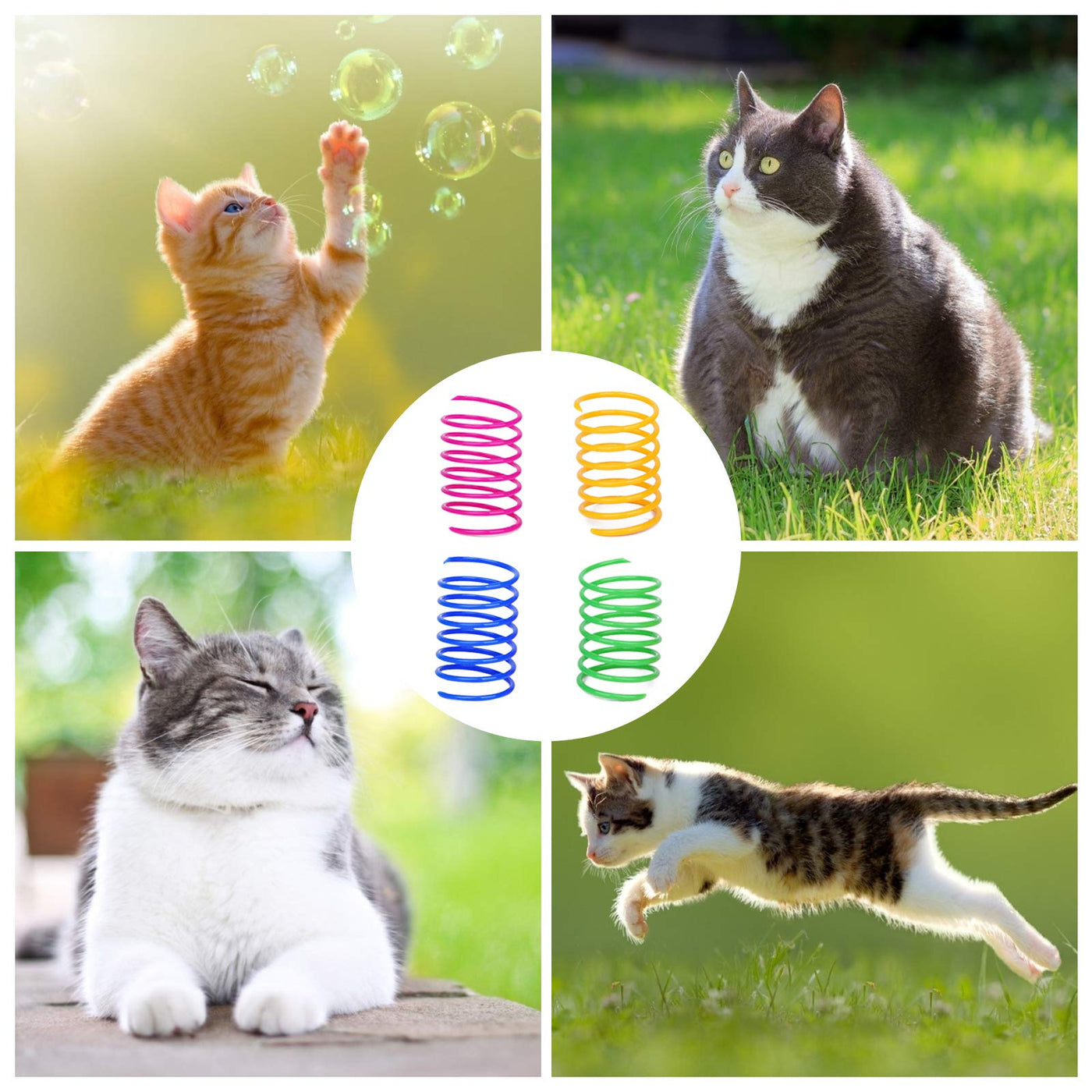 Jouet pour chat 20 pièces, plumes spirales en plastique colorées et créatives