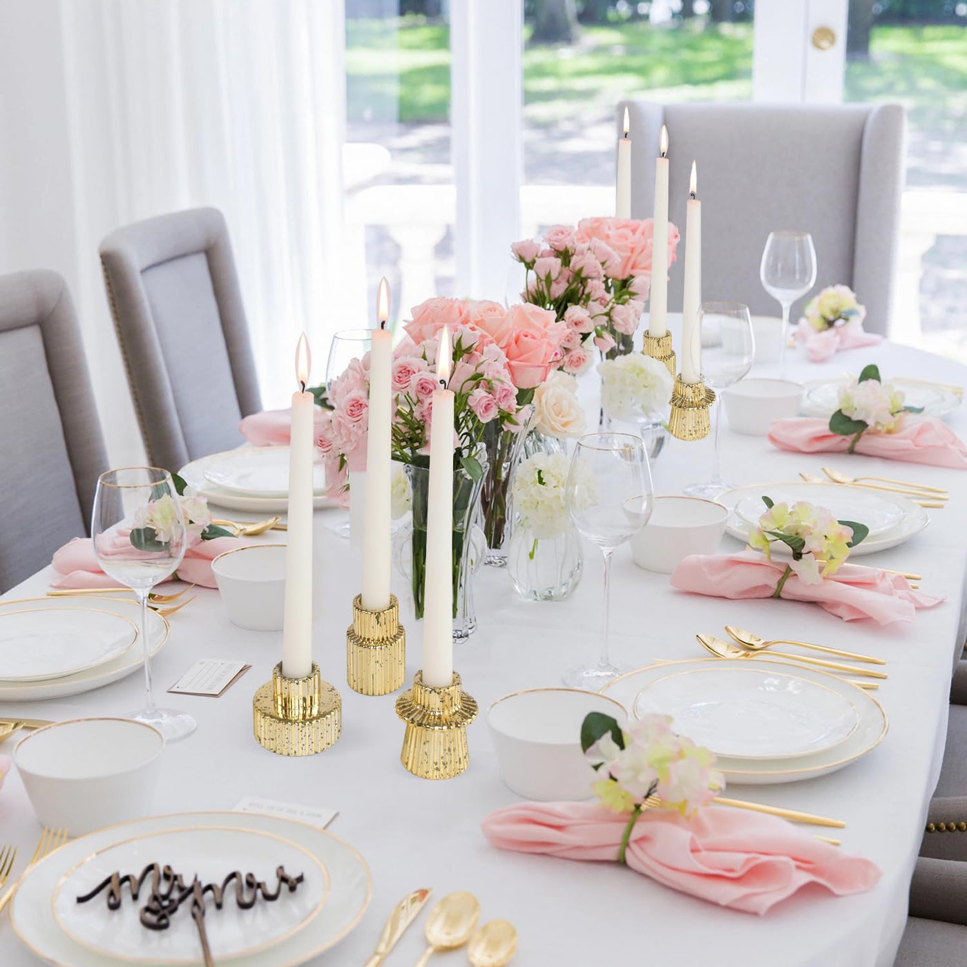 Bougeoir à bougies pour le dîner, le mariage, les vacances, l'anniversaire, la décoration intérieure, Noël