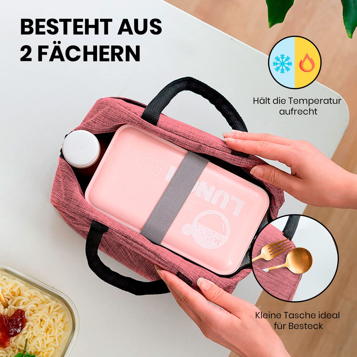 Kühltasche, Lunchbag, Thermotasche mit Folienfutter, isolierte Lunchbag