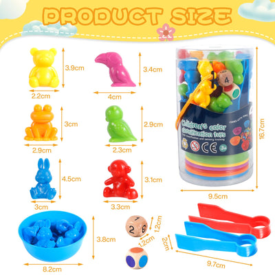 Toys Matching sorting cups and tweezers for children