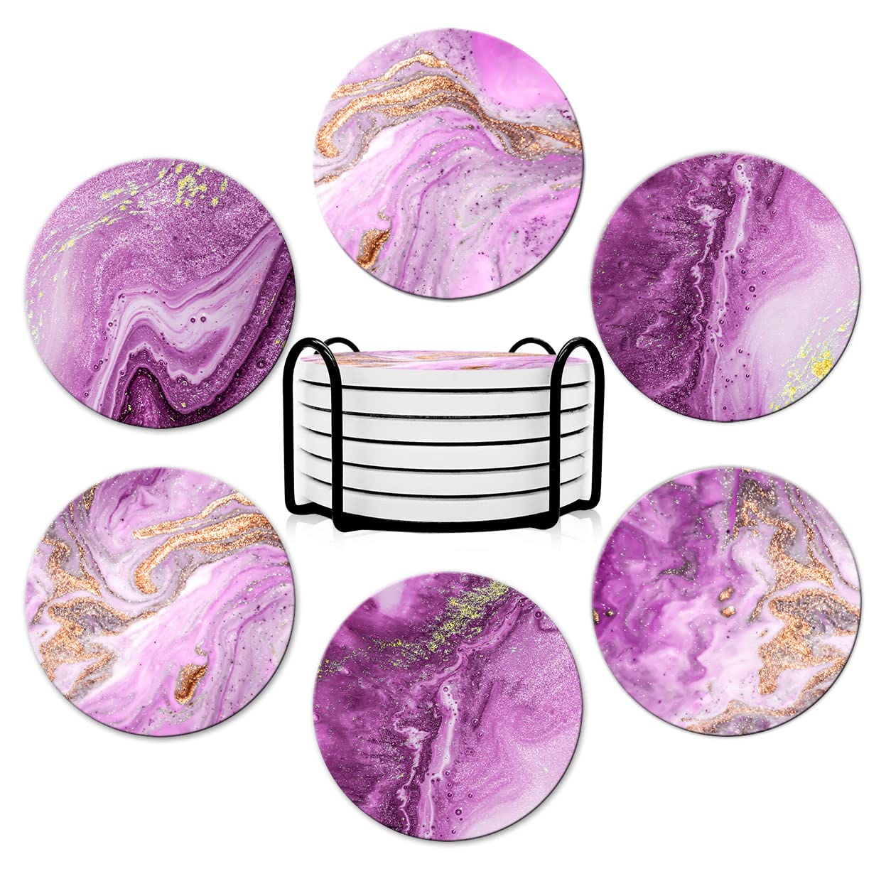 Sous-verres pour boissons, Sous-verres en céramique avec base en liège