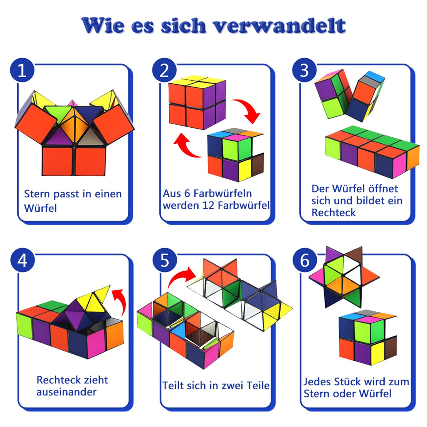 Transformationswürfel Magische Puzzle-Würfel für Kinder und Erwachsene