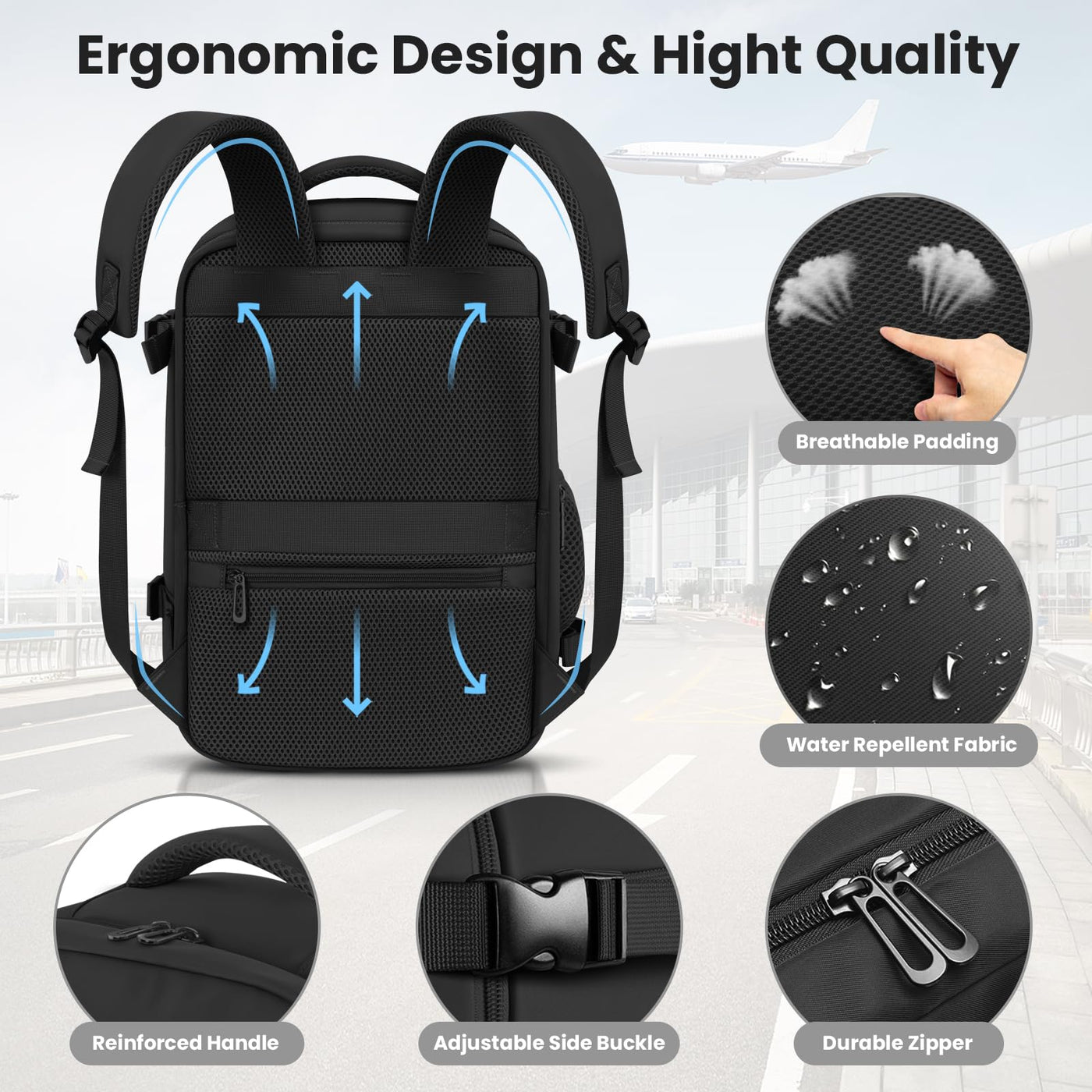 Hand Luggage Airplane Travel Backpack, Hand Luggage Backpack