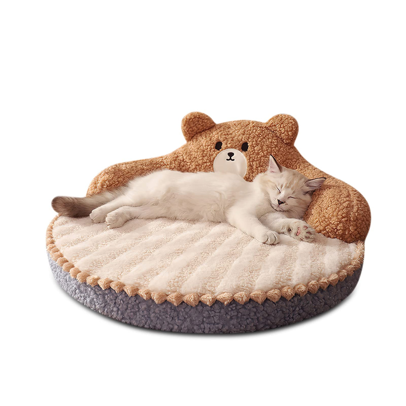 Lit Rond pour Animaux de Compagnie pour Chats et Chiots, Lit Chaud et Confortable pour Animaux de Compagnie, Lit pour Chat Amovible et Lavable, Canapé pour Chat pour Chat d'Intérieur et d'Extérieur