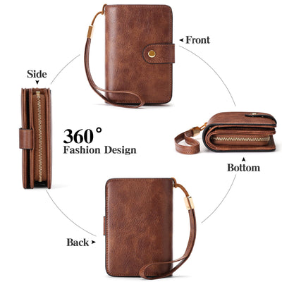 Wallet Zipper with Coin Pocket & RFID Protection