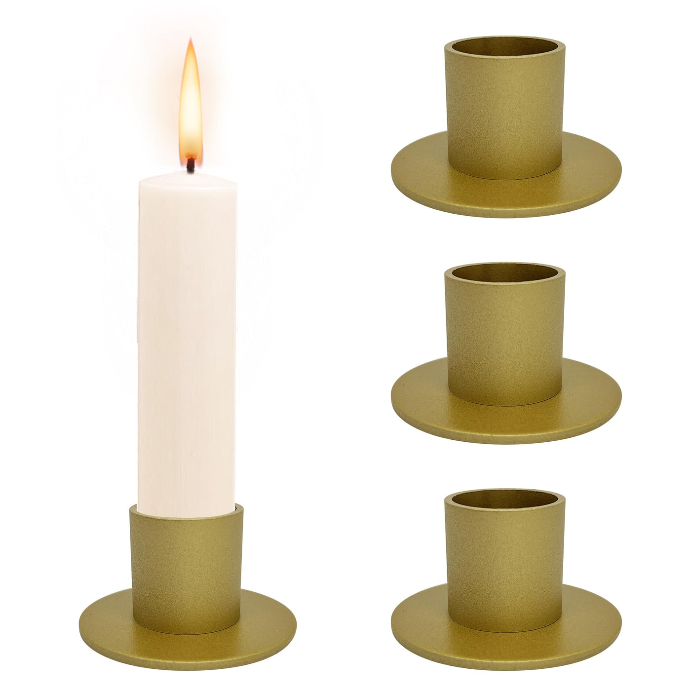 Candle holder for pillar candles and table candles made of metal, stylish design, candle holder for an elegant room decoration