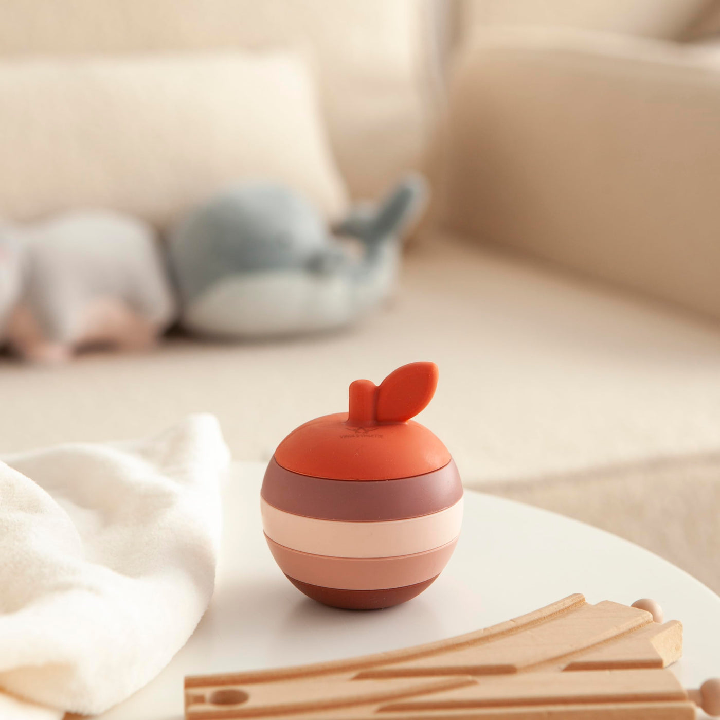 Motorikspielzeug Pädagogischer, stapelbarer Apfel mit 5 Teilen