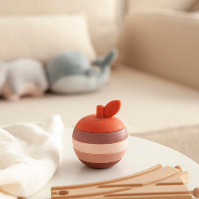 Motorikspielzeug Pädagogischer, stapelbarer Apfel mit 5 Teilen