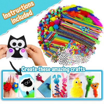 Bastelset für Kinder, 3000+Pcs Bastelset Bastelmaterial Set, große Bastelkiste