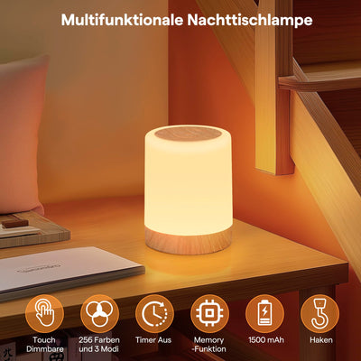 LED Bedside Lamp Touch Dimmable