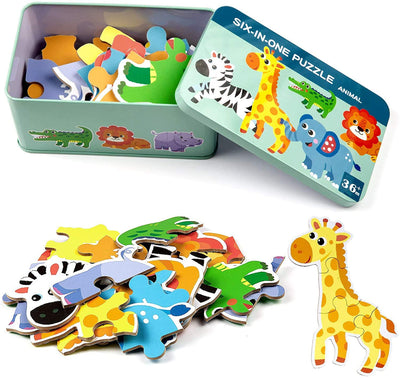 Children's puzzle, 6 piece wooden puzzle, shape puzzles Early learning educational toy