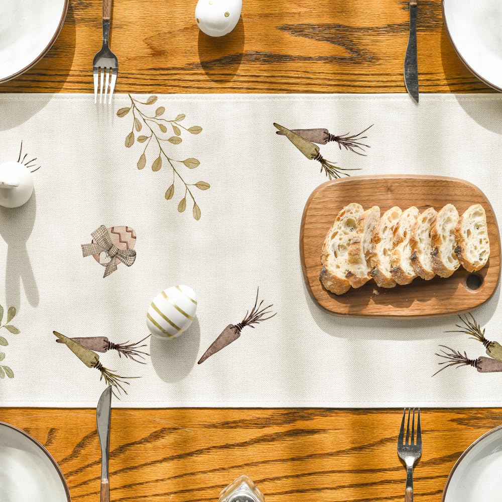 Chemin de table de Pâques, lavable, décoration de table de cuisine et de salle à manger moderne et printanière pour l'intérieur