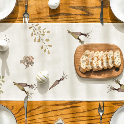 Chemin de table de Pâques, lavable, décoration de table de cuisine et de salle à manger moderne et printanière pour l'intérieur