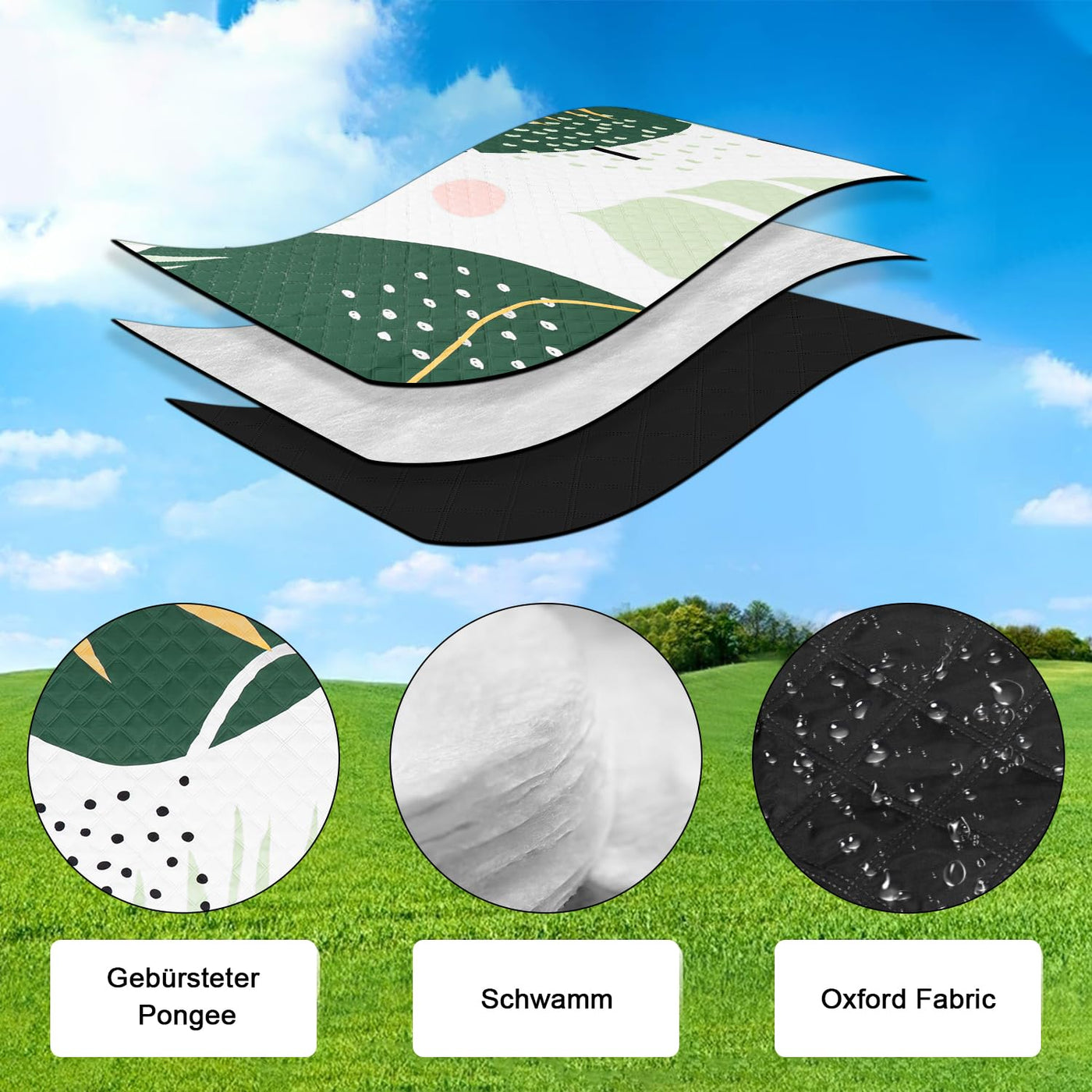 Couverture de pique-nique imperméable pour l'extérieur, tapis de plage