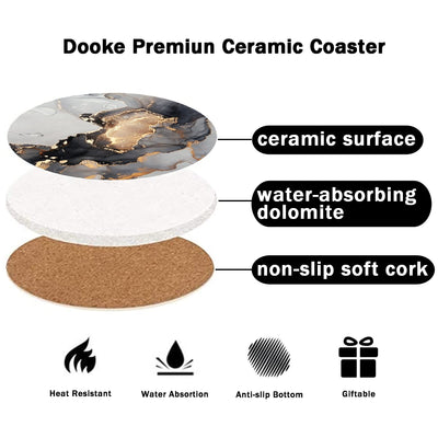 Sous-verres pour boissons, Sous-verres en céramique avec base en liège