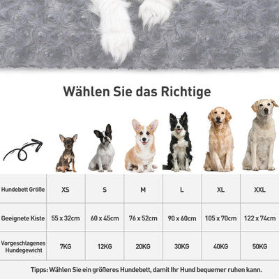 Lit pour Chien pour Grands Chiens, Lavable, Coussin Moelleux pour Chien, Tapis pour Chien pour Grands / Moyens Chiens, Fond Antidérapant, Respirant, Matelas pour Chien, Lit pour Animaux de Compagnie, Gris Foncé, 90 x 60 cm