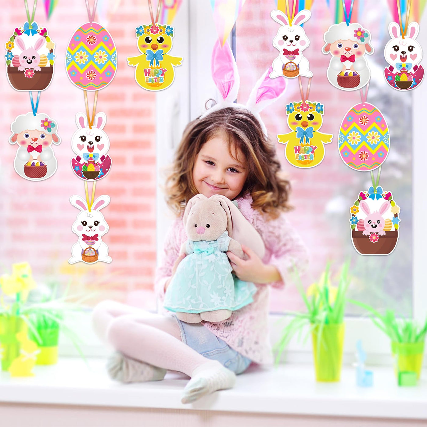 Kit d'artisanat de Pâques pour enfants, kit d'artisanat de Pâques, kit d'artisanat de Pâques pour poussins et lapins, œufs de Pâques autocollants