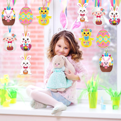 Kit d'artisanat de Pâques pour enfants, kit d'artisanat de Pâques, kit d'artisanat de Pâques pour poussins et lapins, œufs de Pâques autocollants