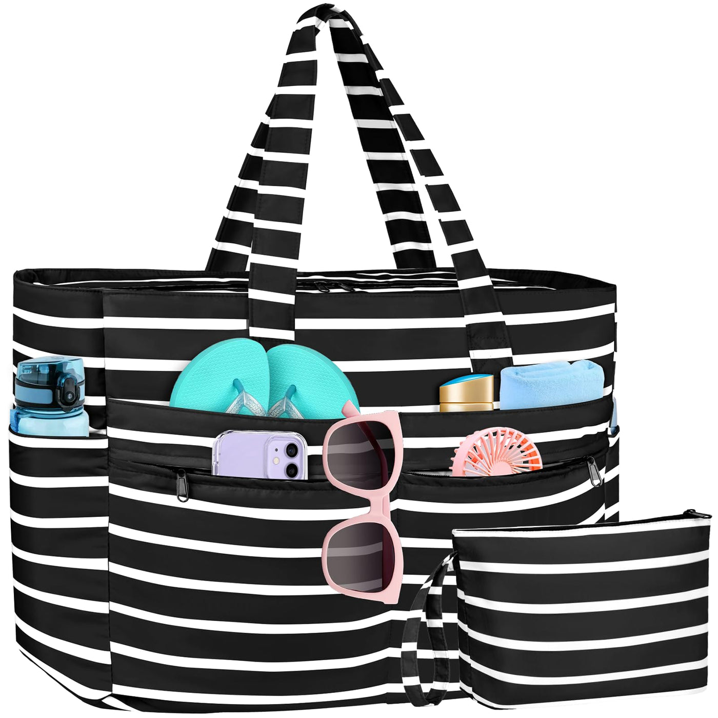 Grand sac de plage imperméable avec fermeture éclair