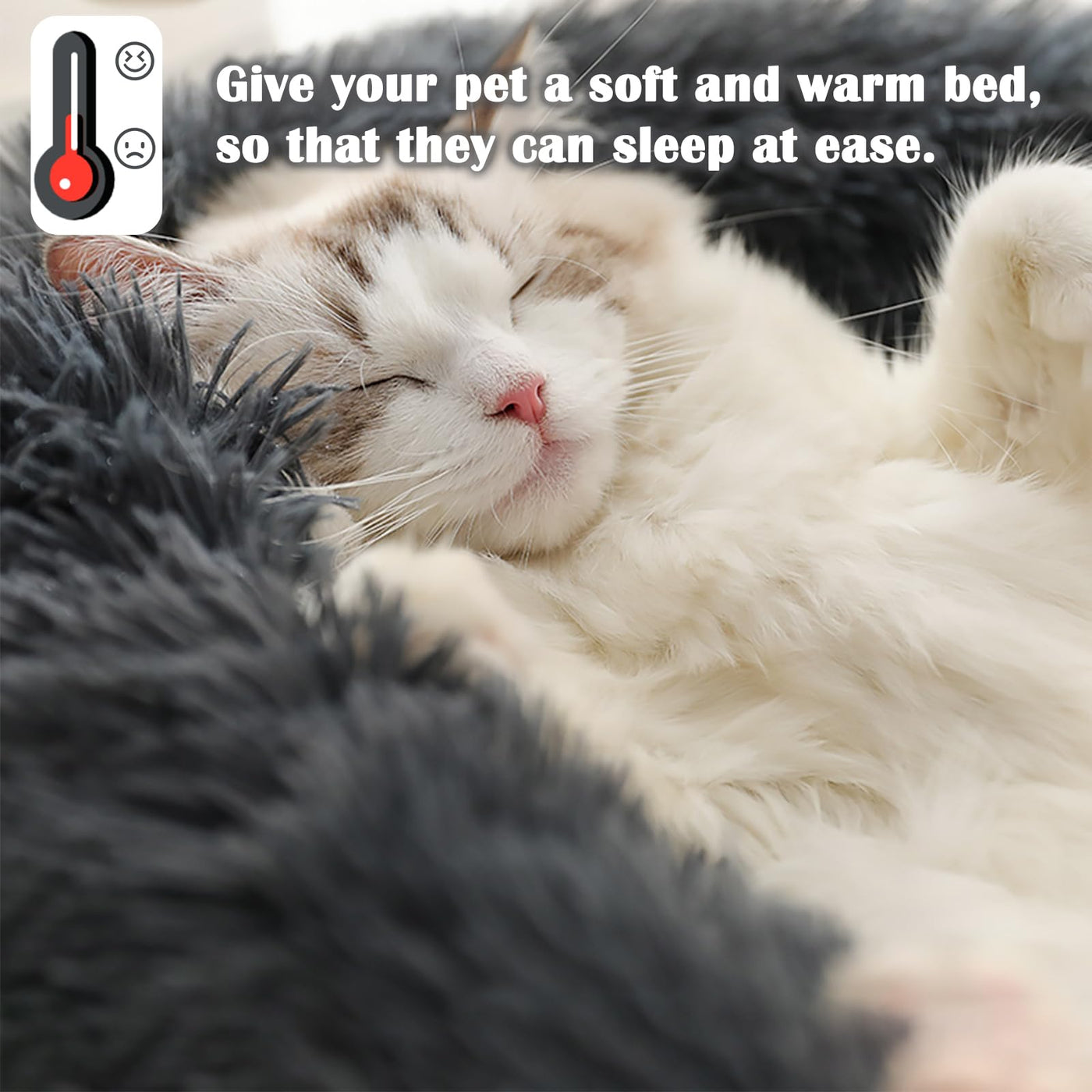 Lit pour chat Lit pour chien Rond et duveteux - Donut Coussin pour chat Coussin pour chat Panier pour chat Lavable