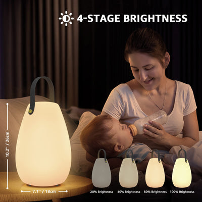 Outdoor table lamp with leather handles