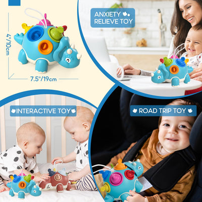 CastleMotor Toy, Baby Sensory Toy Dino Kinderspielzeug, frühe Entwicklung Lernen Spielzeug Geschenk, Pop Fidget Spinning Toy