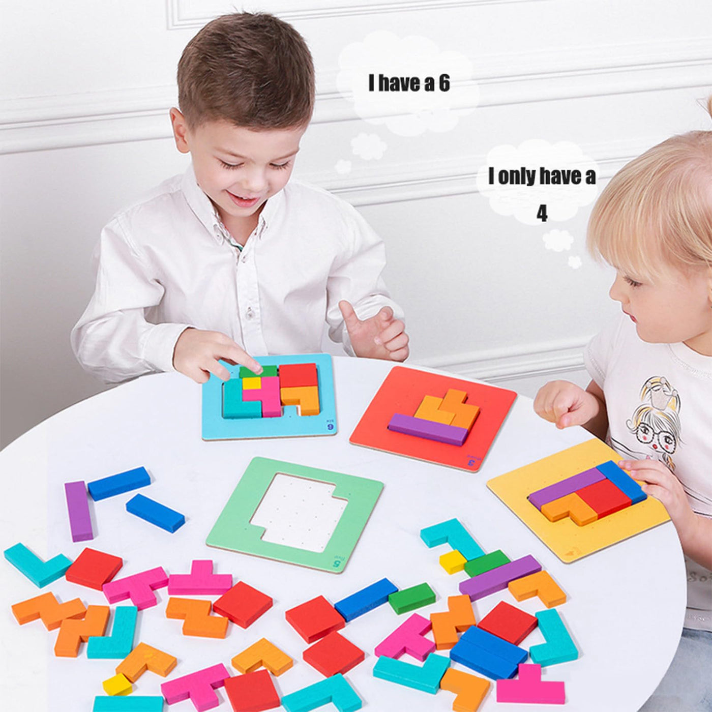 Tetris Duel Game,Puzzle en bois Tetris Tangram,Jeux de concentration pour enfants